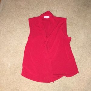 Red Sleeveless Calvin Klein Blouse